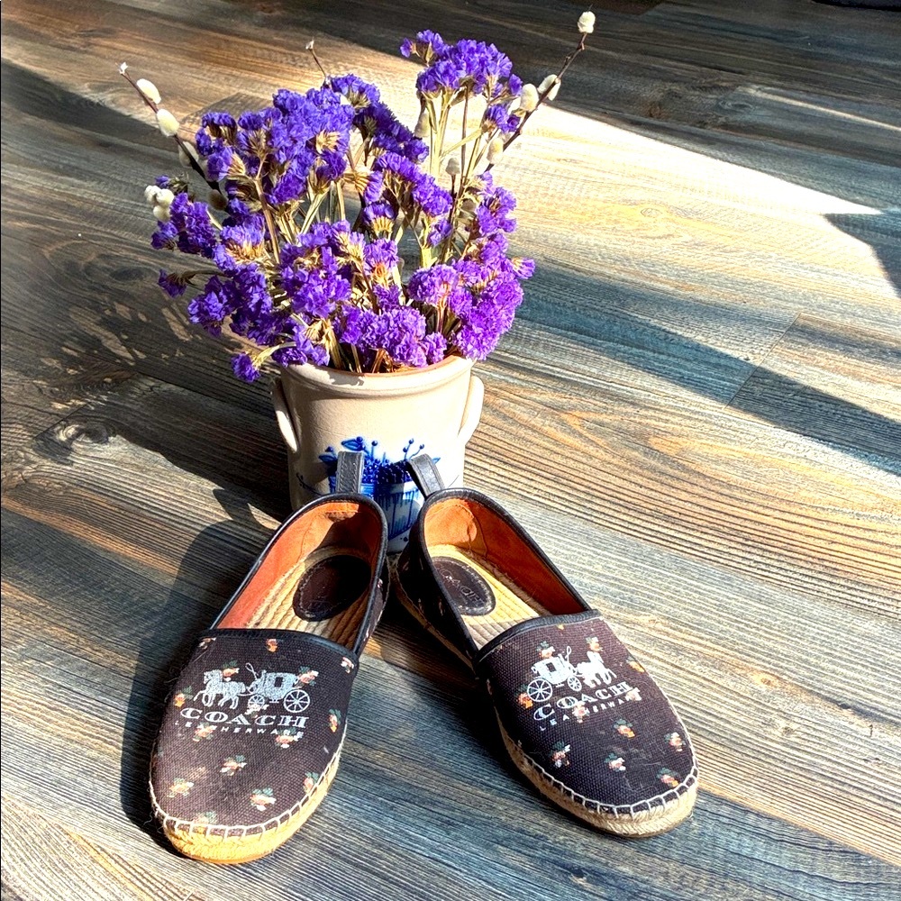 Coach Dark Brown Espadrille Flats